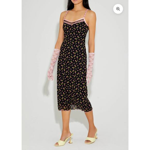Betsey Johnson X Forever21 Y2K Floral Slip Dress 3X Feminine Lace Party Cocktail - Picture 3 of 14